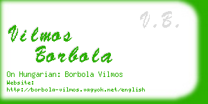 vilmos borbola business card